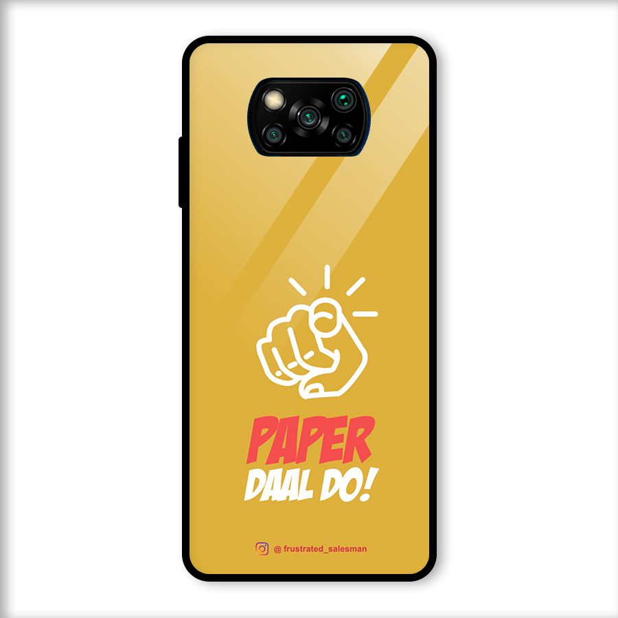 Paper Daal Do Mustard Yellow Glass Back Case for Poco X3