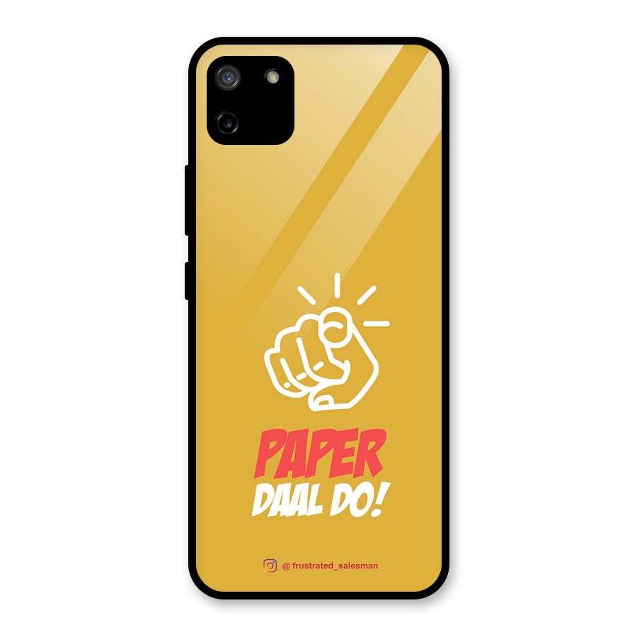 Paper Daal Do Mustard Yellow Glass Back Case for Realme C11