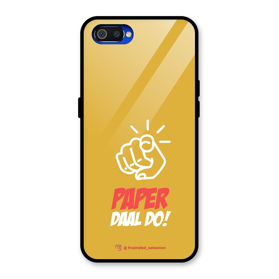 Paper Daal Do Mustard Yellow Glass Back Case for Realme C2