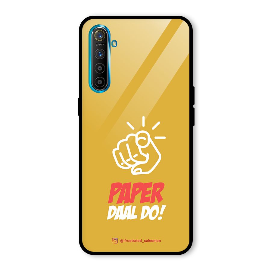 Paper Daal Do Mustard Yellow Glass Back Case for Realme X2