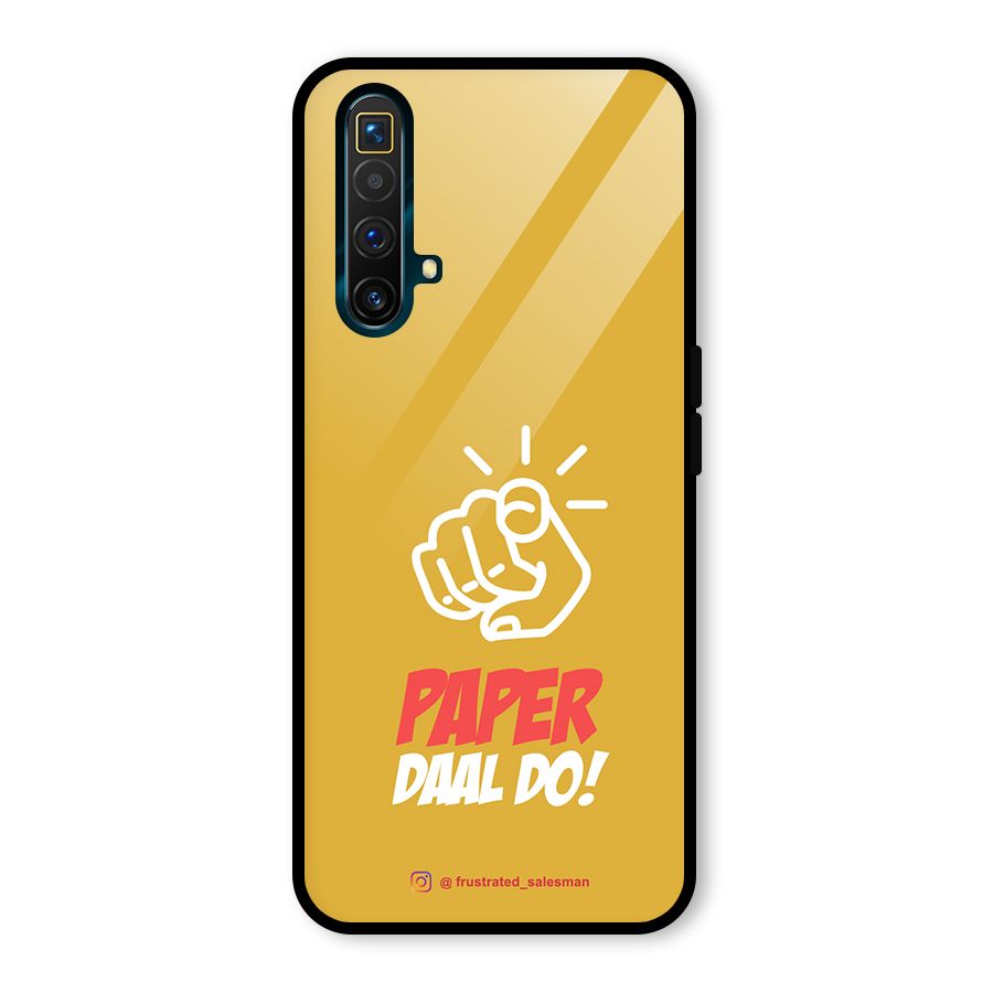 Paper Daal Do Mustard Yellow Glass Back Case for Realme X3