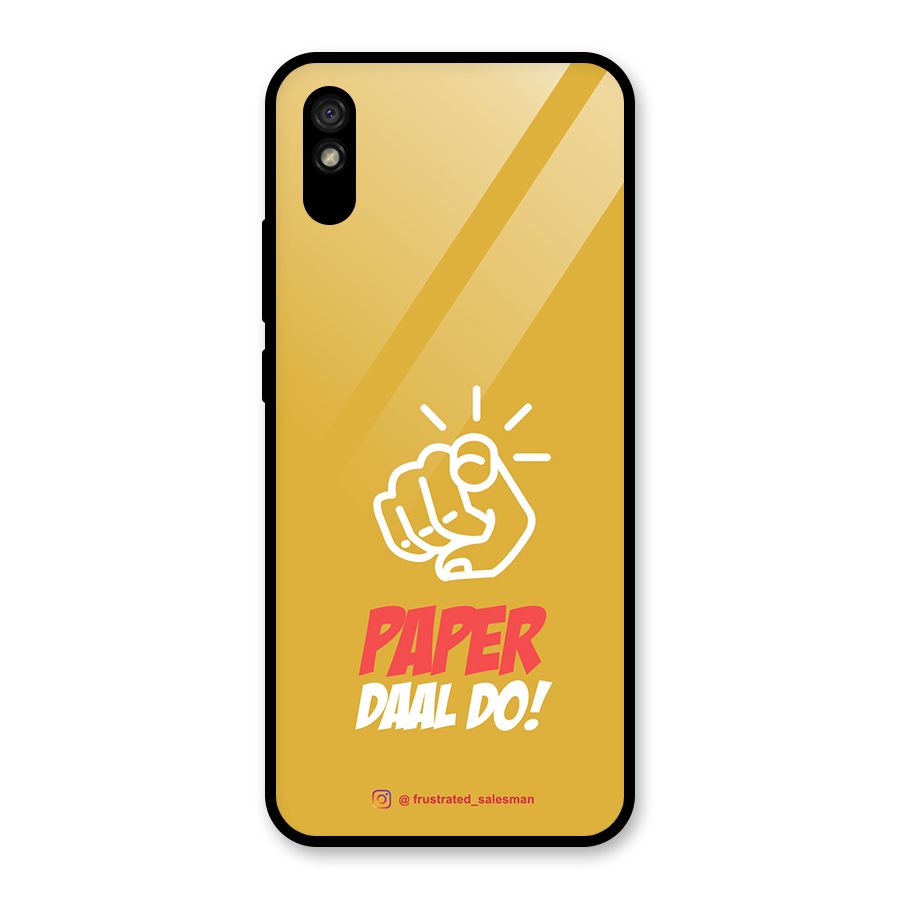 Paper Daal Do Mustard Yellow Glass Back Case for Redmi 9A