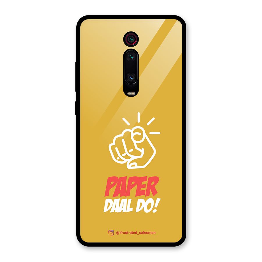 Paper Daal Do Mustard Yellow Glass Back Case for Redmi K20