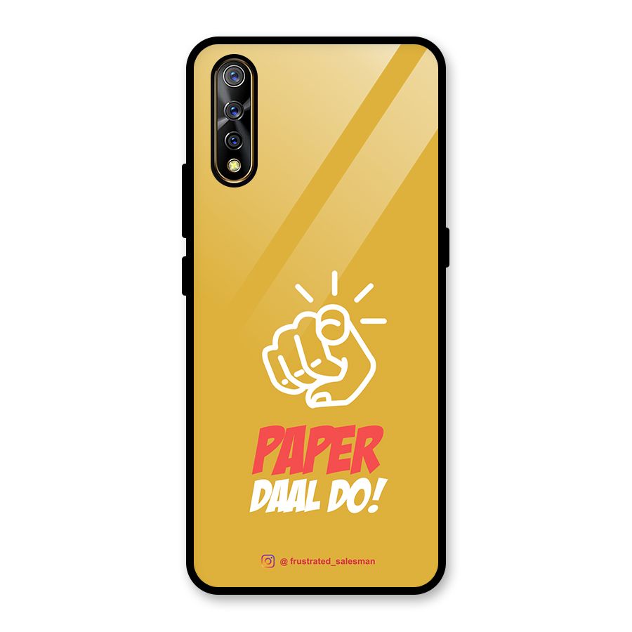 Paper Daal Do Mustard Yellow Glass Back Case for Vivo S1