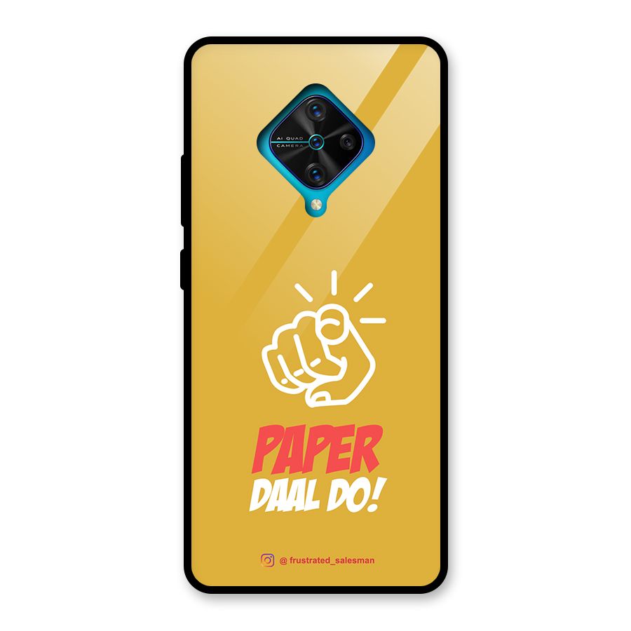 Paper Daal Do Mustard Yellow Glass Back Case for Vivo S1 Pro