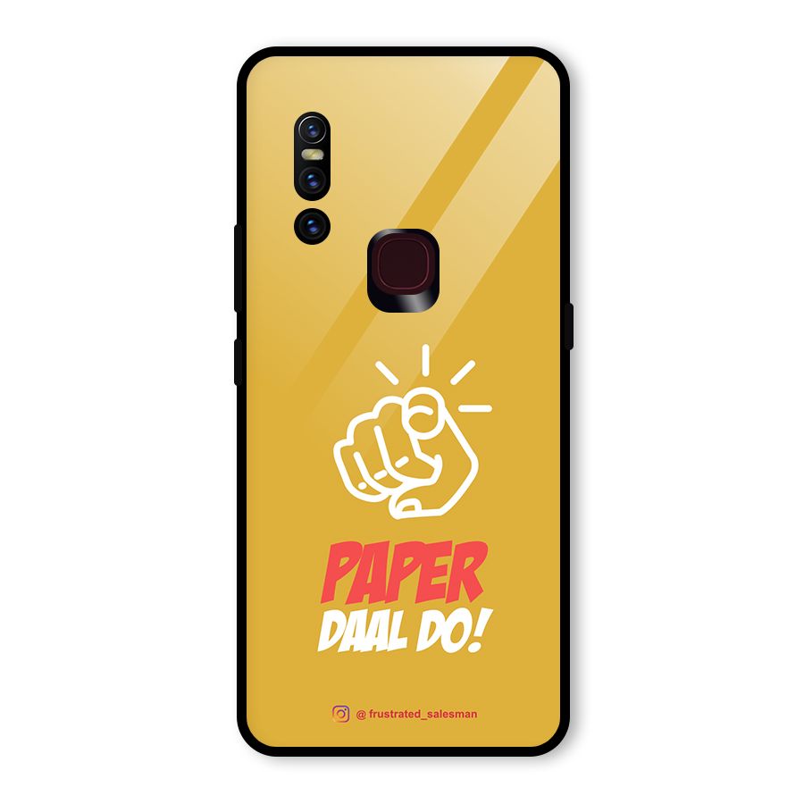 Paper Daal Do Mustard Yellow Glass Back Case for Vivo V15