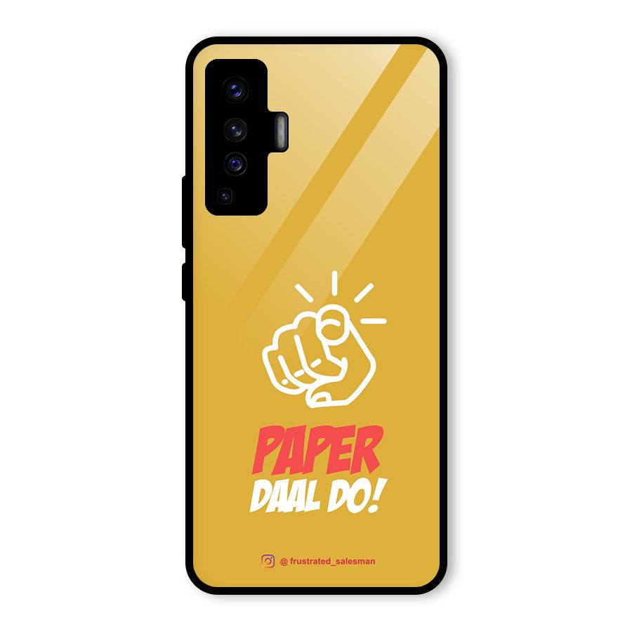 Paper Daal Do Mustard Yellow Glass Back Case for Vivo X50