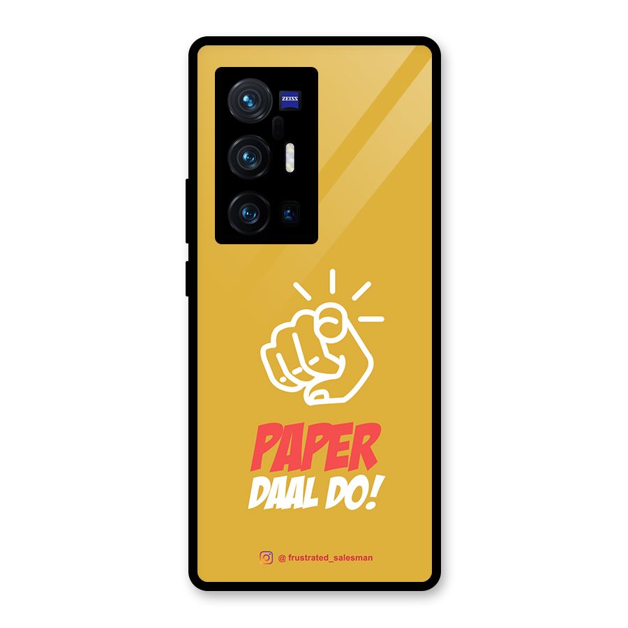 Paper Daal Do Mustard Yellow Glass Back Case for Vivo X70 Pro Plus