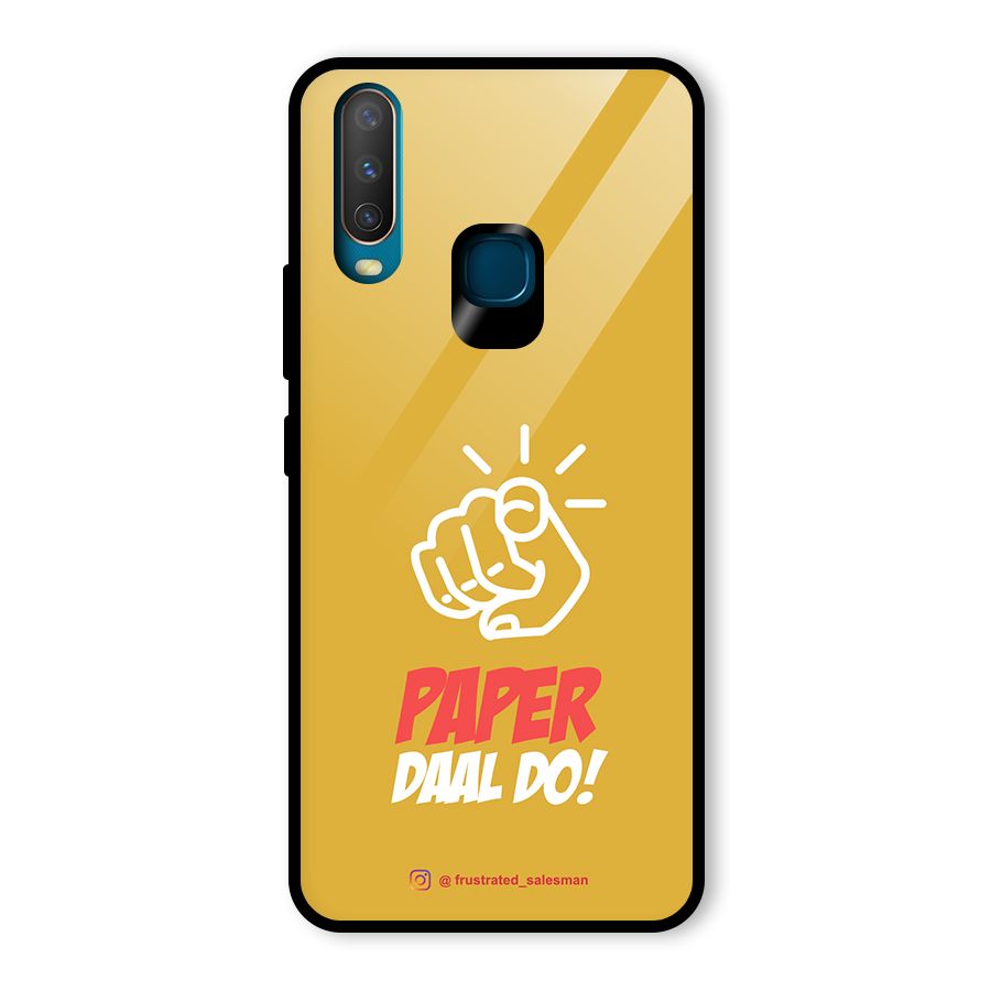Paper Daal Do Mustard Yellow Glass Back Case for Vivo Y15