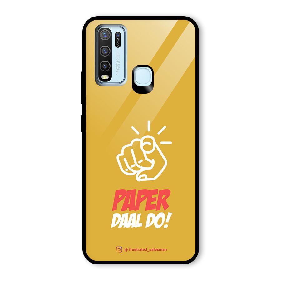 Paper Daal Do Mustard Yellow Glass Back Case for Vivo Y50