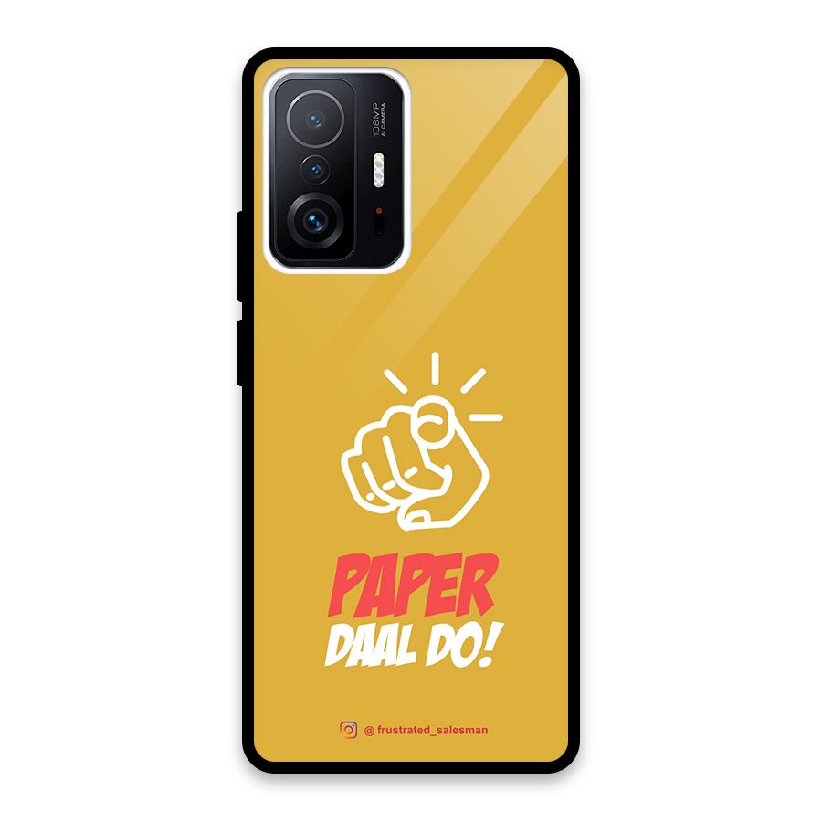 Paper Daal Do Mustard Yellow Glass Back Case for Xiaomi 11T Pro