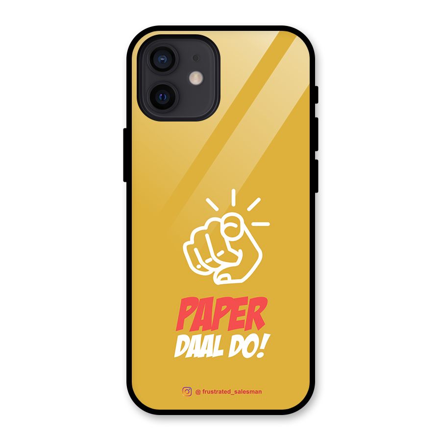 Paper Daal Do Mustard Yellow Glass Back Case for iPhone 12
