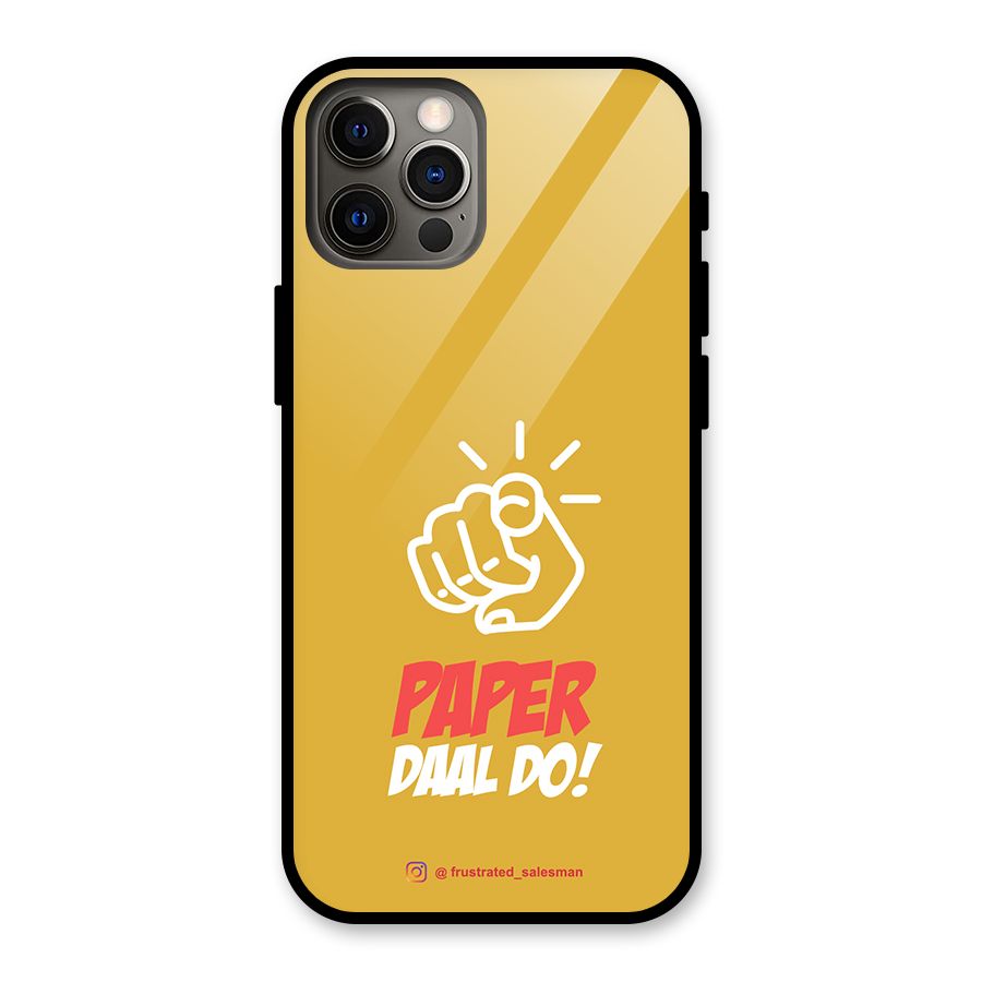 Paper Daal Do Mustard Yellow Glass Back Case for iPhone 12 Pro