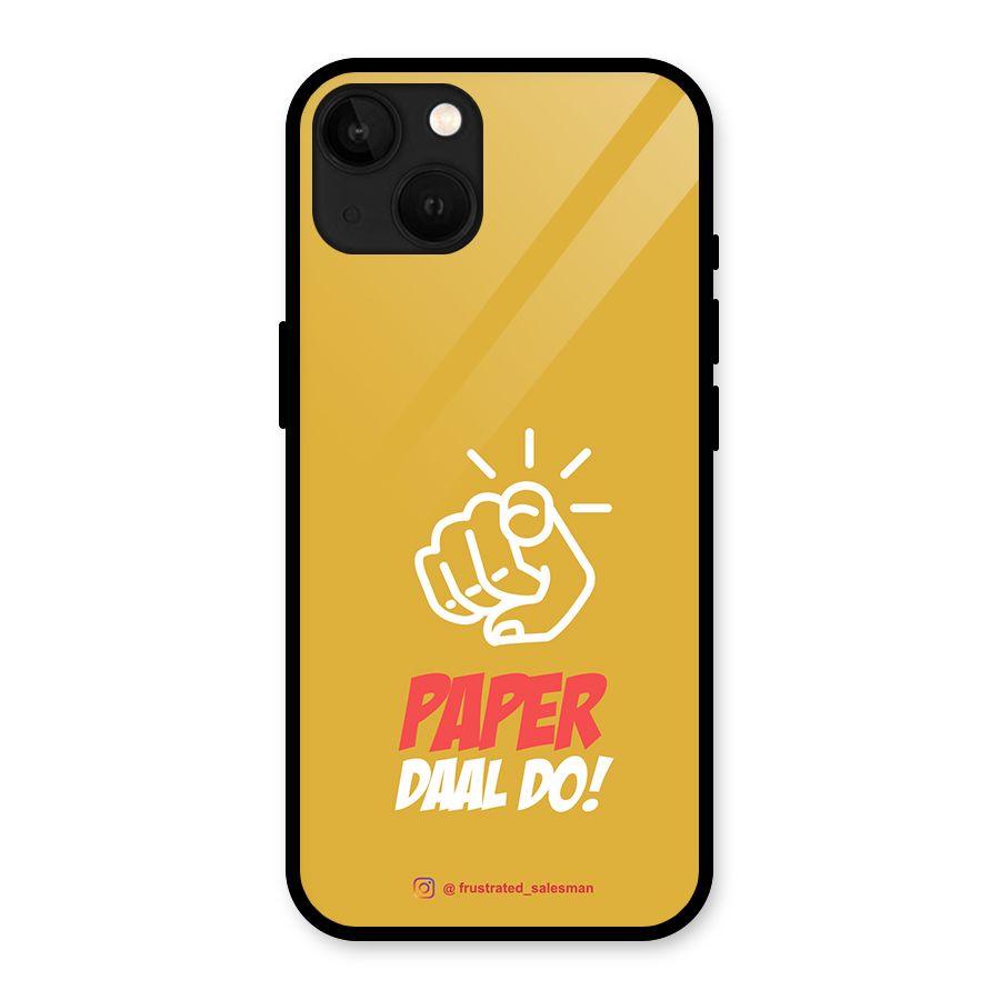 Paper Daal Do Mustard Yellow Glass Back Case for iPhone 13