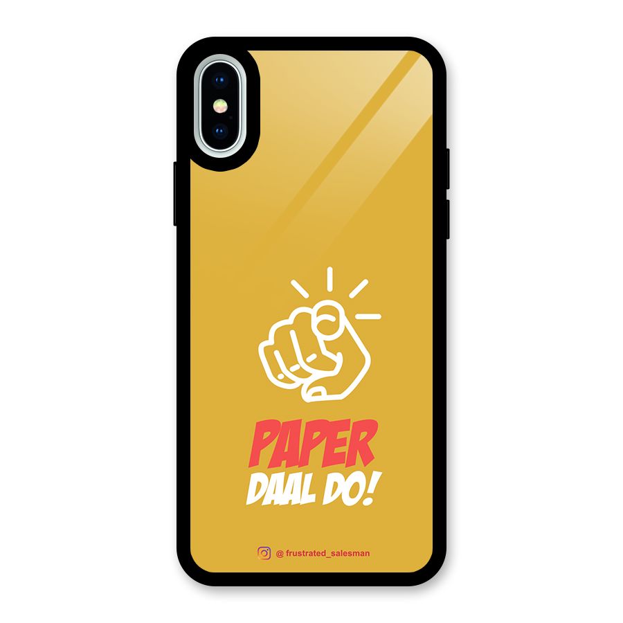 Paper Daal Do Mustard Yellow Glass Back Case for iPhone XS