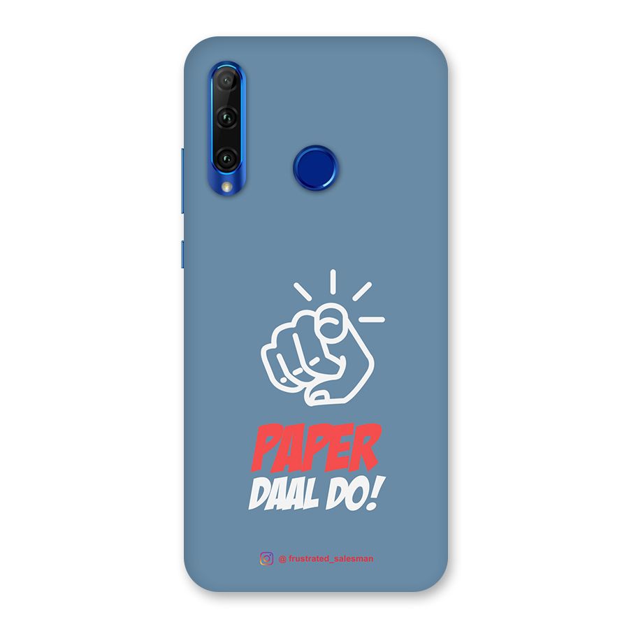 Paper Daal Do SteelBlue Back Case for Honor 20i
