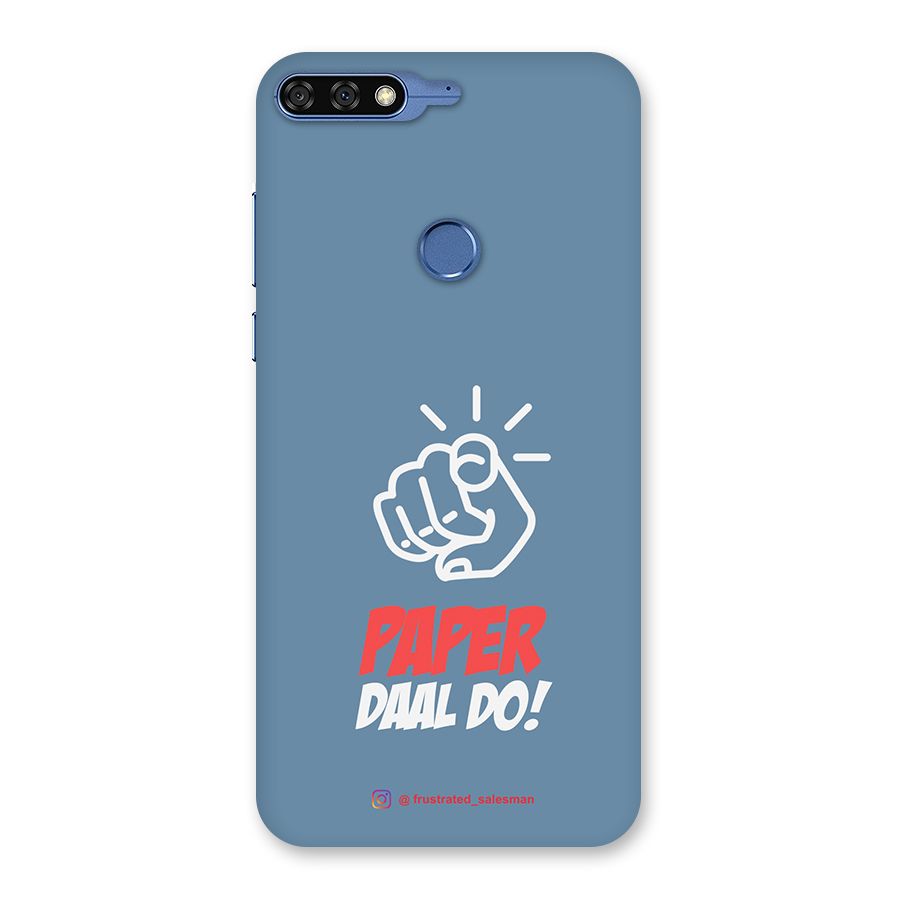 Paper Daal Do SteelBlue Back Case for Honor 7C