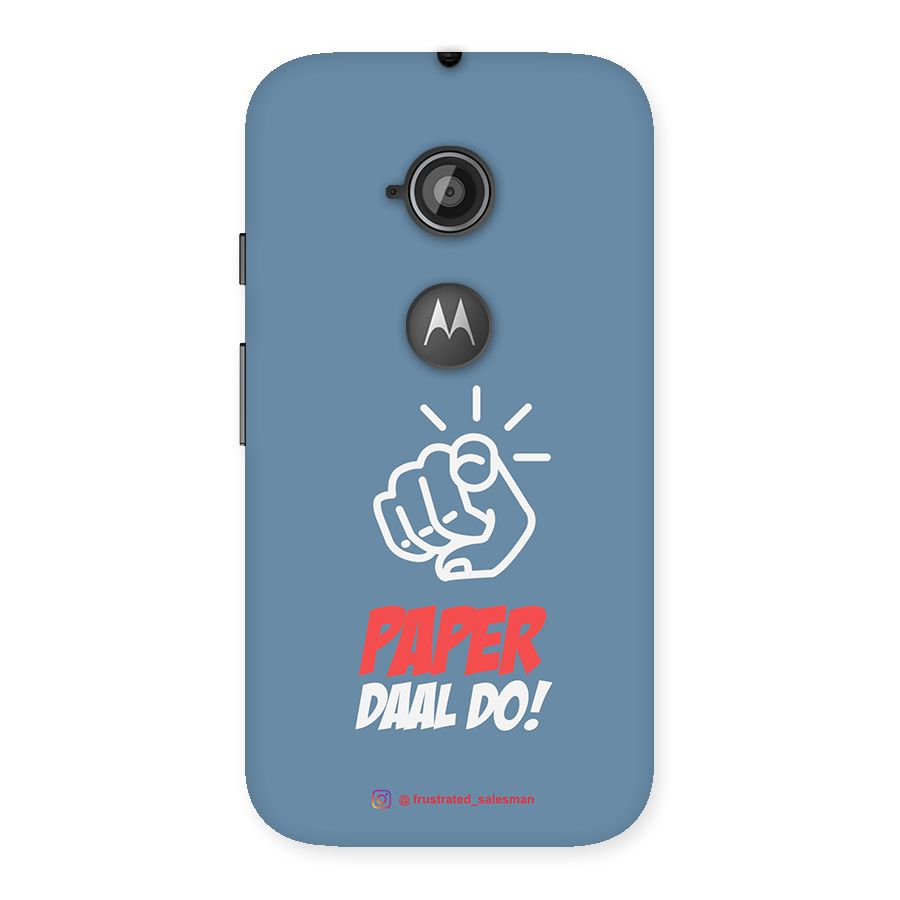 Paper Daal Do SteelBlue Back Case for Moto E 2nd Gen