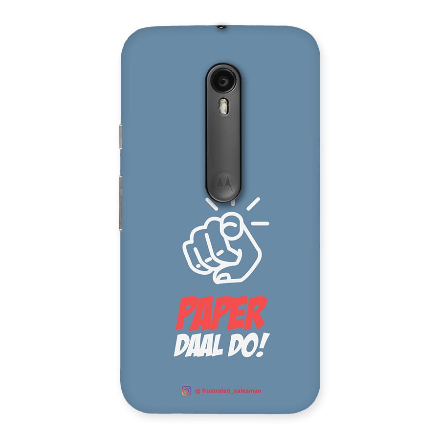 Paper Daal Do SteelBlue Back Case for Moto G Turbo