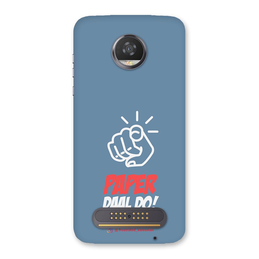 Paper Daal Do SteelBlue Back Case for Moto Z2 Play