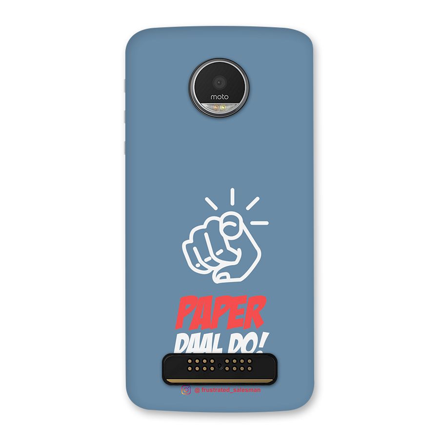 Paper Daal Do SteelBlue Back Case for Moto Z Play