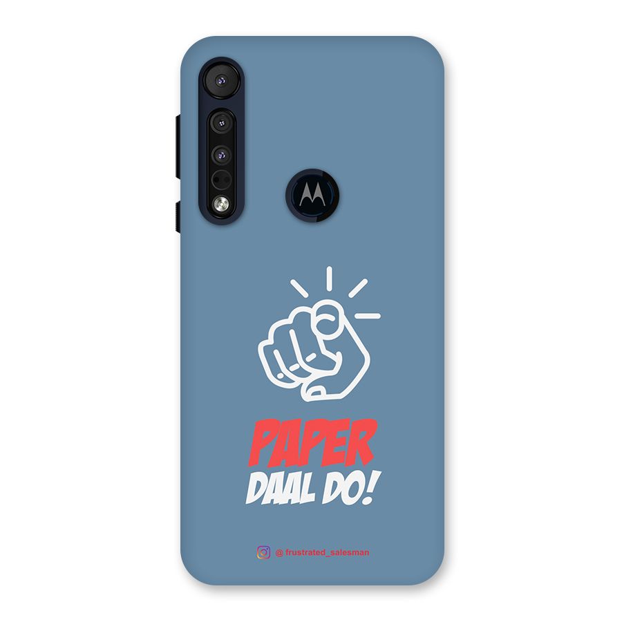 Paper Daal Do SteelBlue Back Case for Motorola One Macro