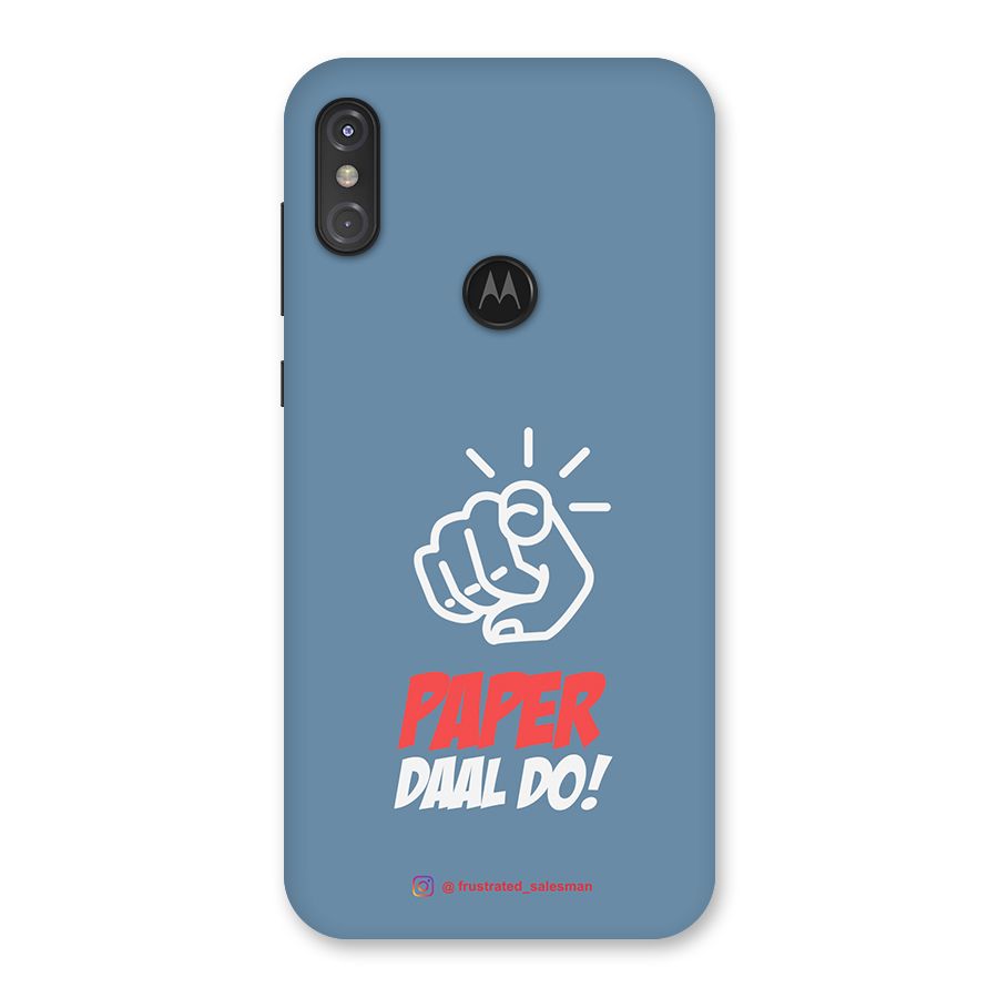Paper Daal Do SteelBlue Back Case for Motorola One Power