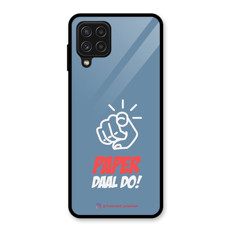 Paper Daal Do SteelBlue Glass Back Case for Galaxy A22 4G