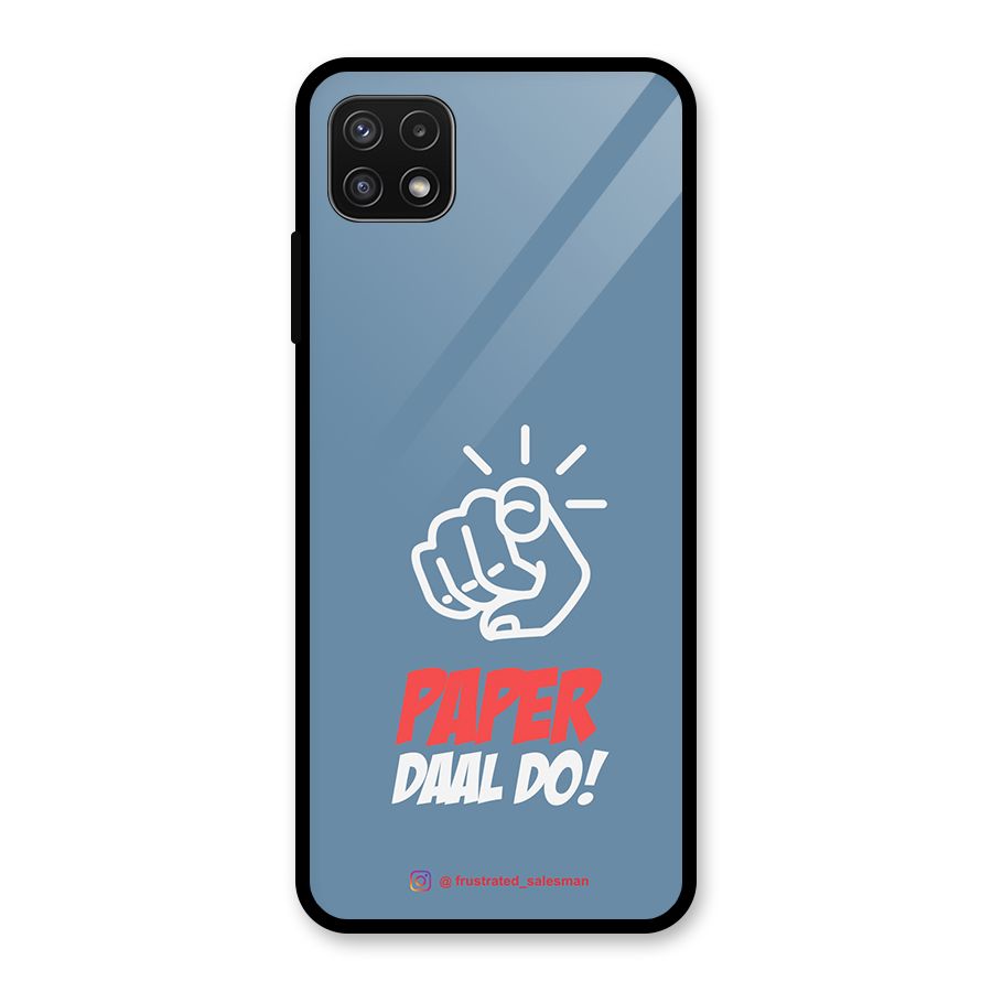 Paper Daal Do SteelBlue Glass Back Case for Galaxy A22 5G