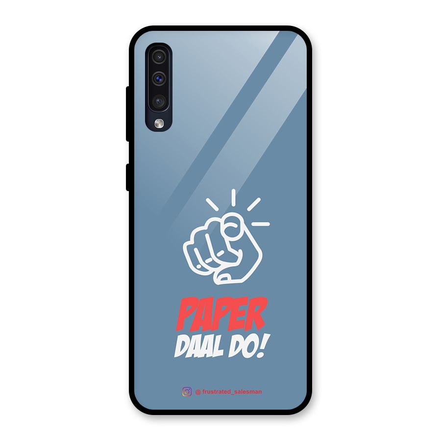 Paper Daal Do SteelBlue Glass Back Case for Galaxy A50