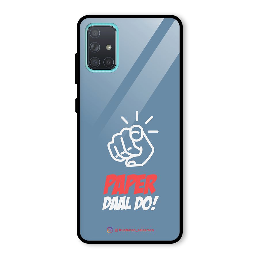 Paper Daal Do SteelBlue Glass Back Case for Galaxy A71