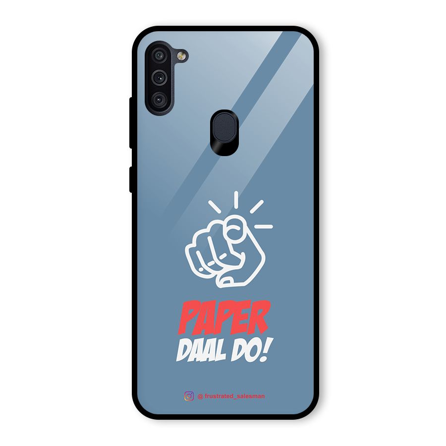 Paper Daal Do SteelBlue Glass Back Case for Galaxy M11