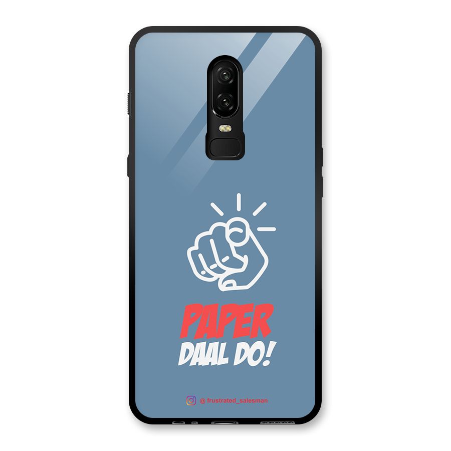 Paper Daal Do SteelBlue Glass Back Case for OnePlus 6