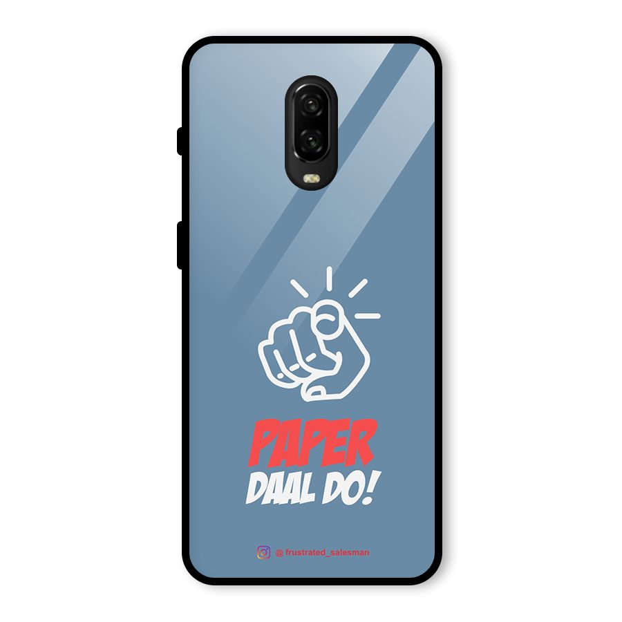 Paper Daal Do SteelBlue Glass Back Case for OnePlus 6T
