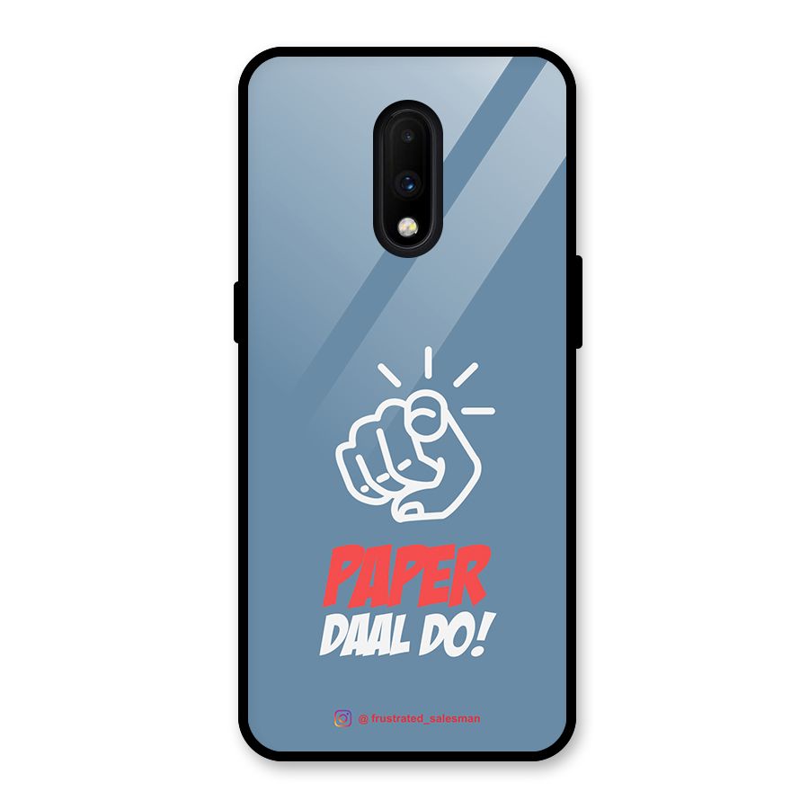 Paper Daal Do SteelBlue Glass Back Case for OnePlus 7