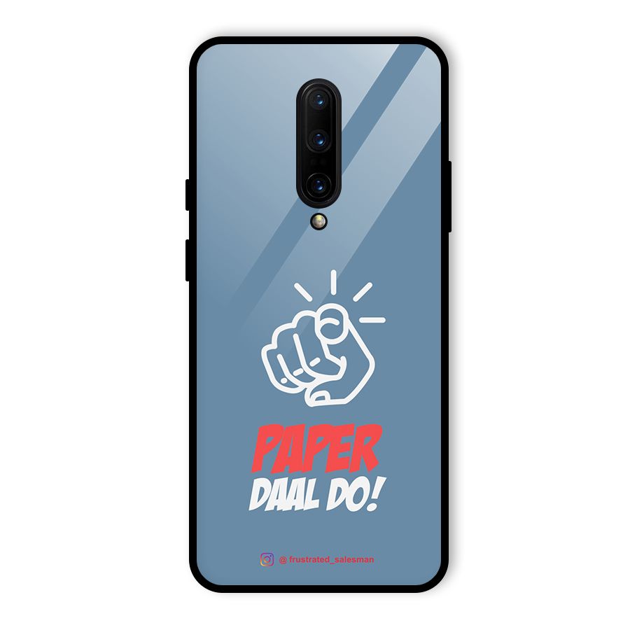Paper Daal Do SteelBlue Glass Back Case for OnePlus 7 Pro