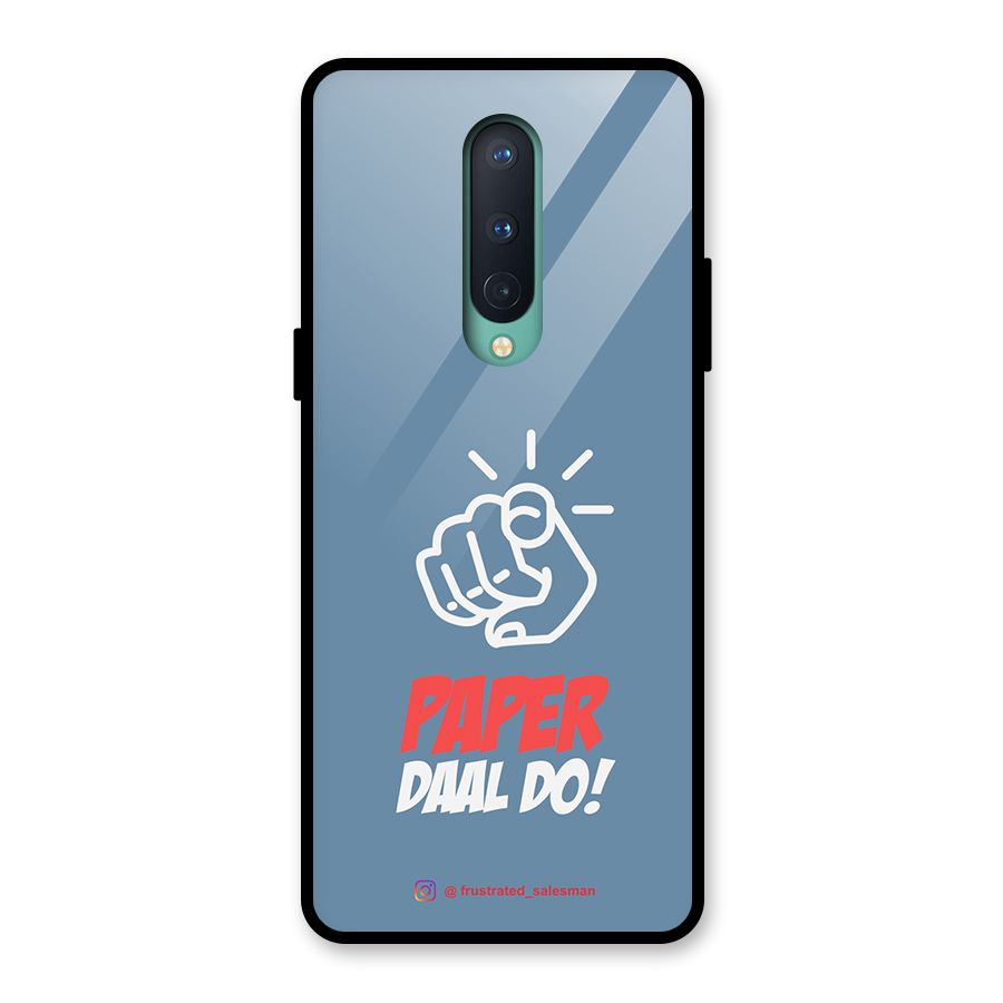 Paper Daal Do SteelBlue Glass Back Case for OnePlus 8