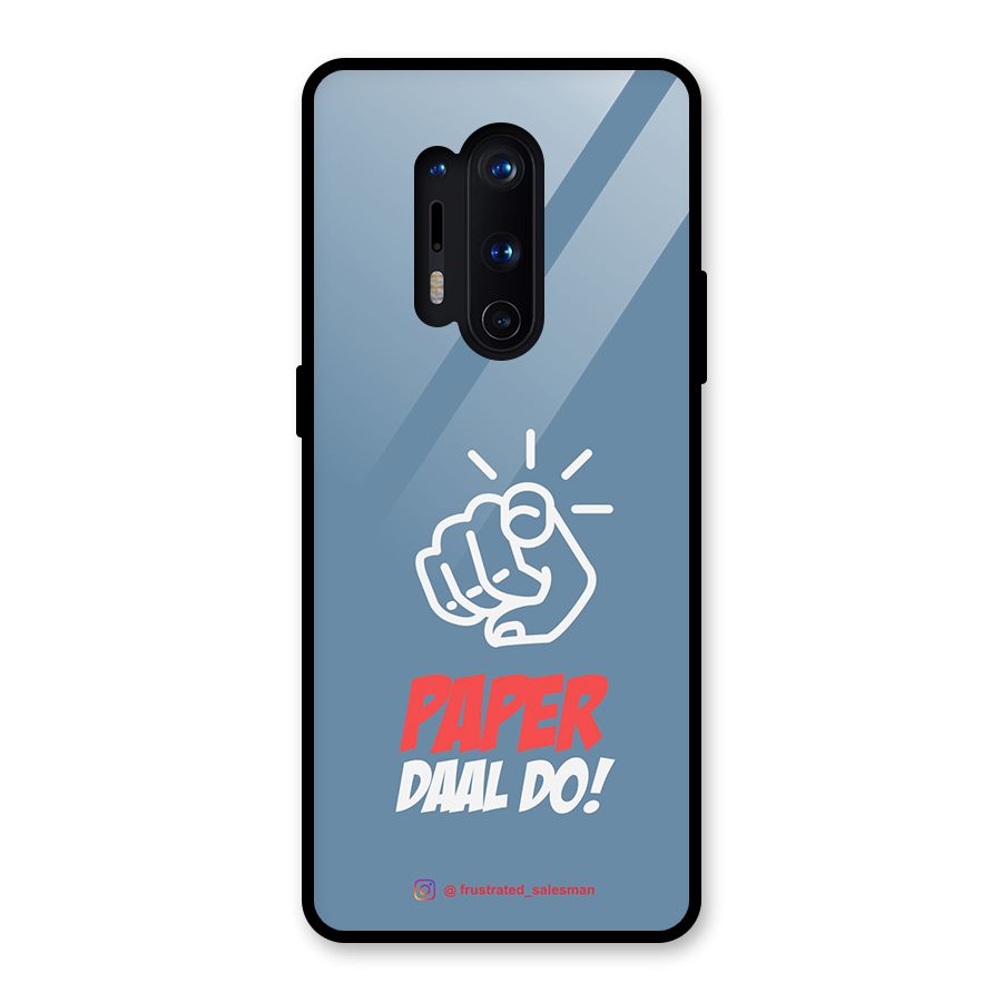 Paper Daal Do SteelBlue Glass Back Case for OnePlus 8 Pro