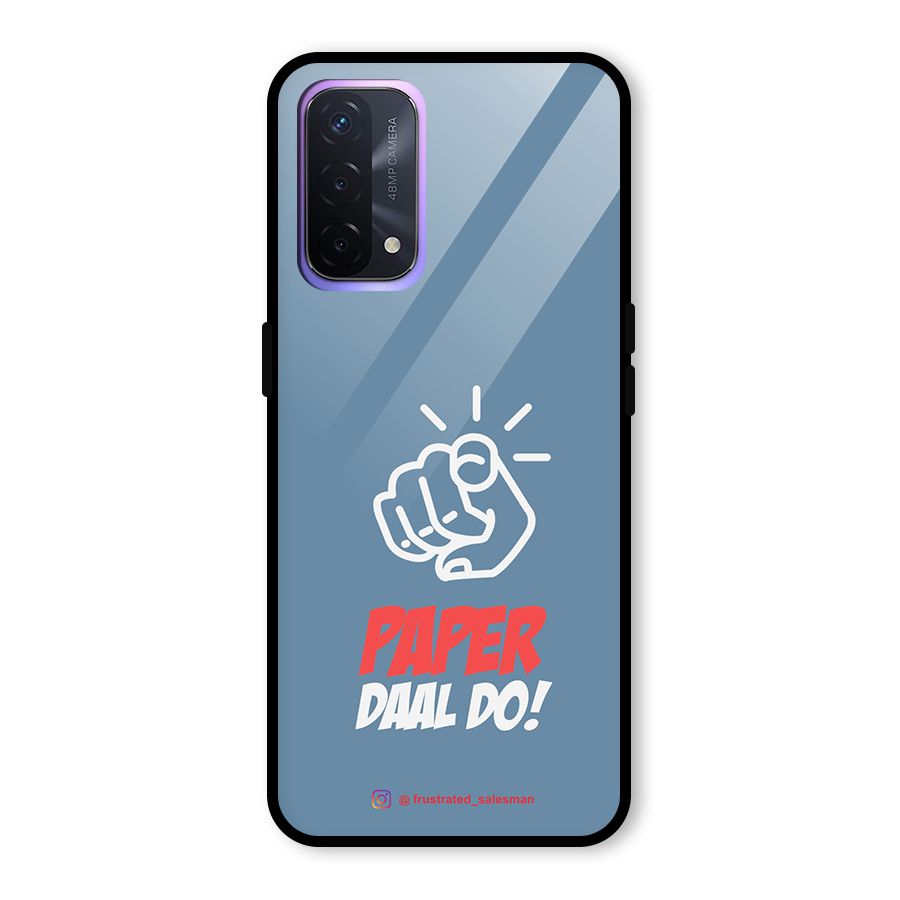 Paper Daal Do SteelBlue Glass Back Case for Oppo A74 5G