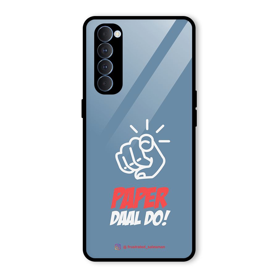 Paper Daal Do SteelBlue Glass Back Case for Oppo Reno4 Pro