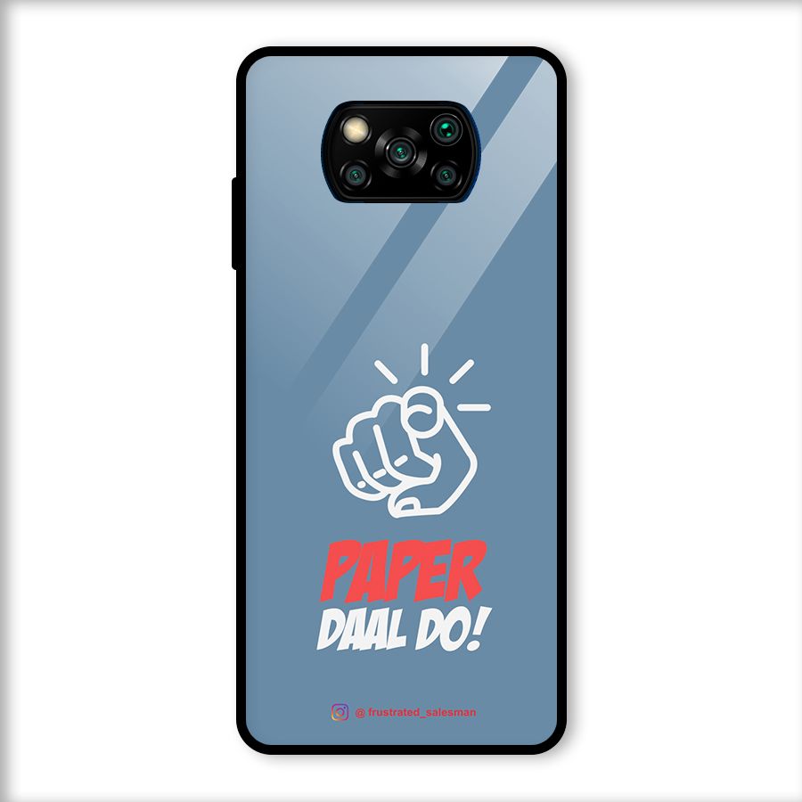 Paper Daal Do SteelBlue Glass Back Case for Poco X3