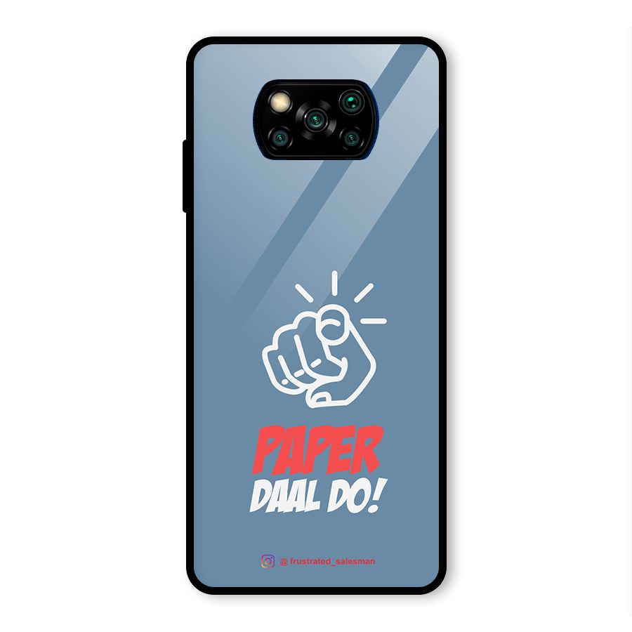 Paper Daal Do SteelBlue Glass Back Case for Poco X3 Pro