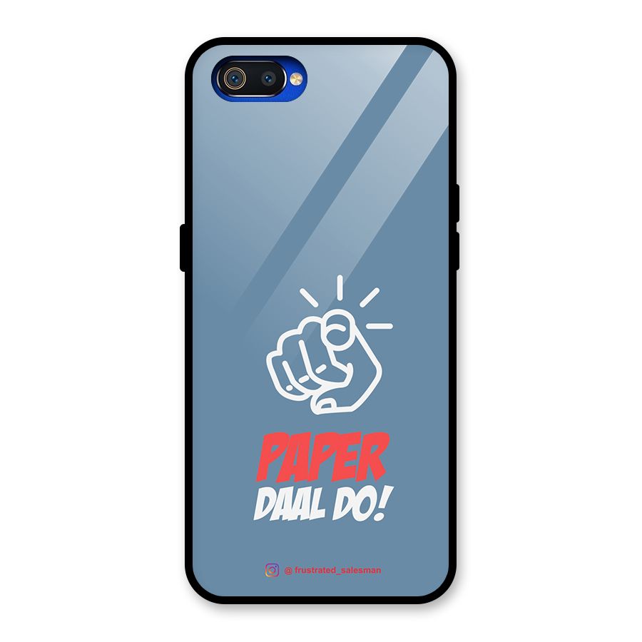 Paper Daal Do SteelBlue Glass Back Case for Realme C2