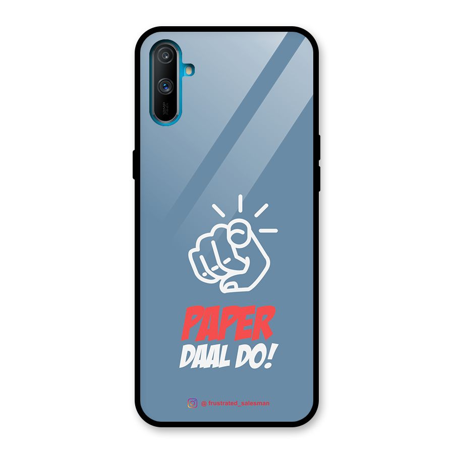 Paper Daal Do SteelBlue Glass Back Case for Realme C3