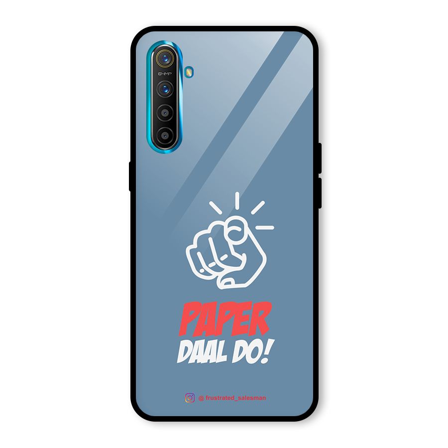 Paper Daal Do SteelBlue Glass Back Case for Realme X2