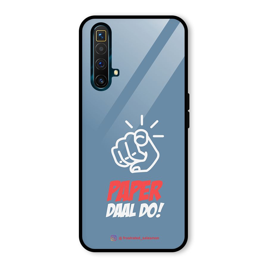 Paper Daal Do SteelBlue Glass Back Case for Realme X3