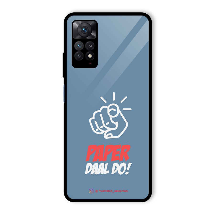 Paper Daal Do SteelBlue Glass Back Case for Redmi Note 11 Pro