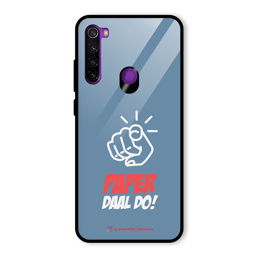 Paper Daal Do SteelBlue Glass Back Case for Redmi Note 8