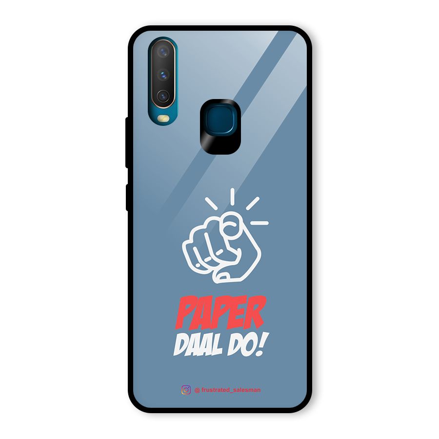 Paper Daal Do SteelBlue Glass Back Case for Vivo U10