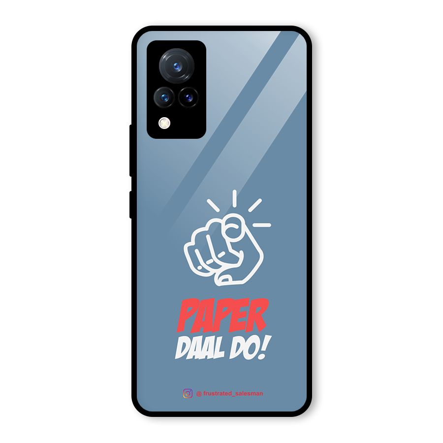Paper Daal Do SteelBlue Glass Back Case for Vivo V21 5G